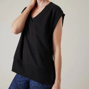 Athleta Retroterry V-Neck Sweatshirt Tee